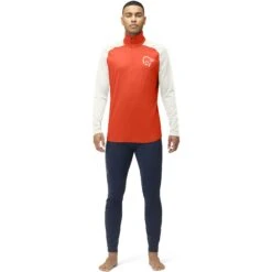Norrona Maillot De Corps Manches Longues Homme - PureUll Zip Neck - Arednalin/Snowdrop -Norrona norrona pureull zip neck baselayer men arednalin snowdrop 3 1257909