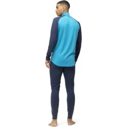 Norrona Maillot De Corps Manches Longues Homme - PureUll Zip Neck - Hawaiian Surf/Indigo Night -Norrona norrona pureull zip neck baselayer men hawaiian surf indigo night 4 1257928