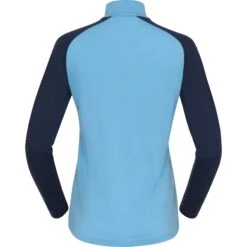 Norrona Maillot De Corps Manches Longues Femme - PureUll Zip Neck - Aquarius/Indigo Night -Norrona norrona pureull zip neck baselayer women aquarius indigo night 2 1257963