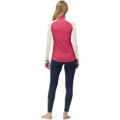 Norrona Maillot De Corps Manches Longues Femme - PureUll Zip Neck - Honeysuckle/Snowdrop -Norrona norrona pureull zip neck baselayer women honeysuckle snowdrop 4 1257969