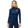 Norrona Maillot De Corps Manches Longues Femme - PureUll Zip Neck - Indigo Night