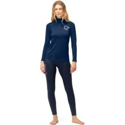 Norrona Maillot De Corps Manches Longues Femme - PureUll Zip Neck - Indigo Night -Norrona norrona pureull zip neck baselayer women indigo night 2 1463506