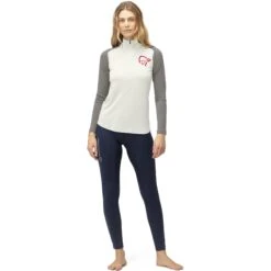 Norrona Maillot De Corps Manches Longues Femme - PureUll Zip Neck - Snowdrop/Castor Grey -Norrona norrona pureull zip neck baselayer women snowdrop castor grey 3 1257978