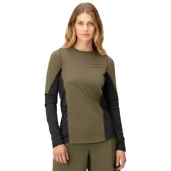 Norrona T-Shirt Manches Longues Femme - Senja Equaliser Lightweight - Olive Night