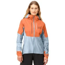 Norrona Veste Femme - Senja Gore-Tex Active - Flamingo/Blue Fog