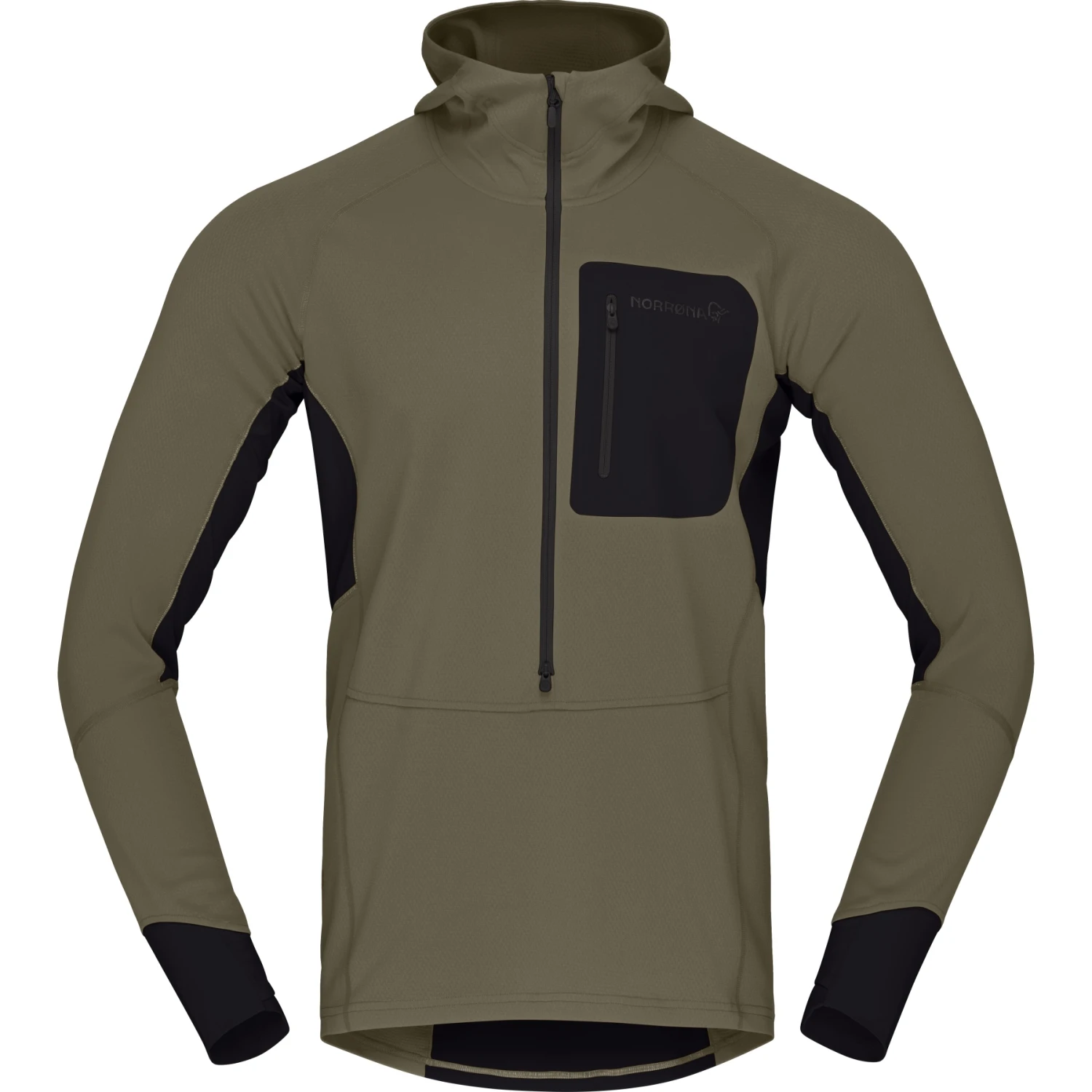 Norrona Pull En Polaire Homme - Senja Warm1 Hood - Olive Night 2 Norrona Pull En Polaire Homme - Senja Warm1 Hood - Olive Night â Image 2