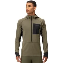 Norrona Pull En Polaire Homme - Senja Warm1 Hood - Olive Night
