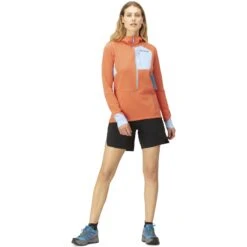 Norrona Pull En Polaire Femme - Senja Warm1 Hood - Flamingo -Norrona norrona senja warm1 hood women flamingo model 1 1399996