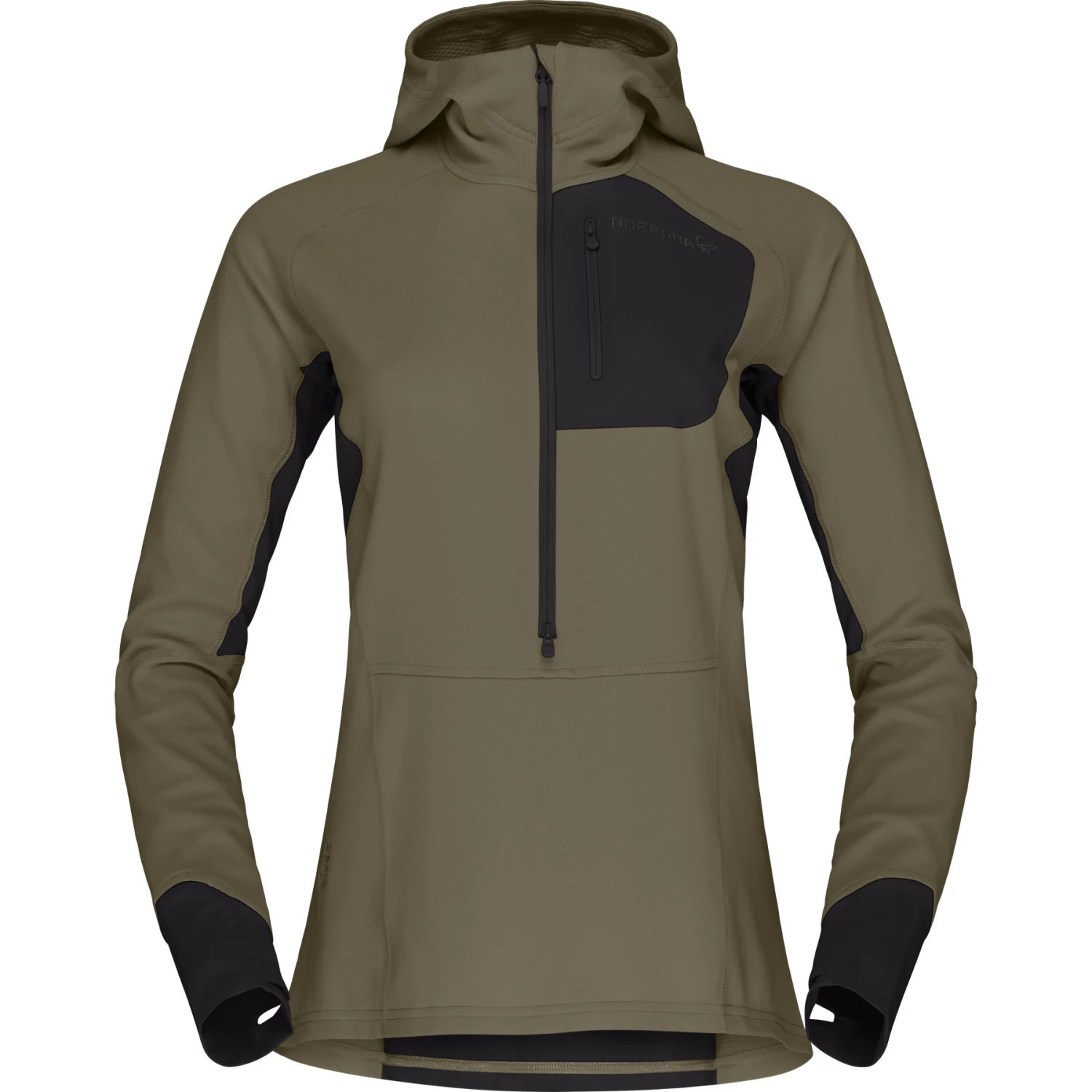 Norrona Pull En Polaire Femme - Senja Warm1 Hood - Olive Night 2 Norrona Pull En Polaire Femme - Senja Warm1 Hood - Olive Night – Image 2