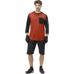 Norrona T-Shirt Manches 3/4 Homme - Skibotn Wool - Rooibos Tea -Norrona norrona skibotn wool 3 4 t shirt men rooibos tea model 1 1400011