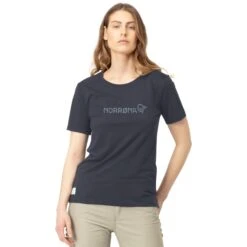 Norrona T-Shirt Femme - Svalbard Wool - Indigo Night/Blue Fog