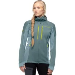 Norrona Veste Femme - Trollveggen Powerstretch Pro Zip Hood - North Atlantic
