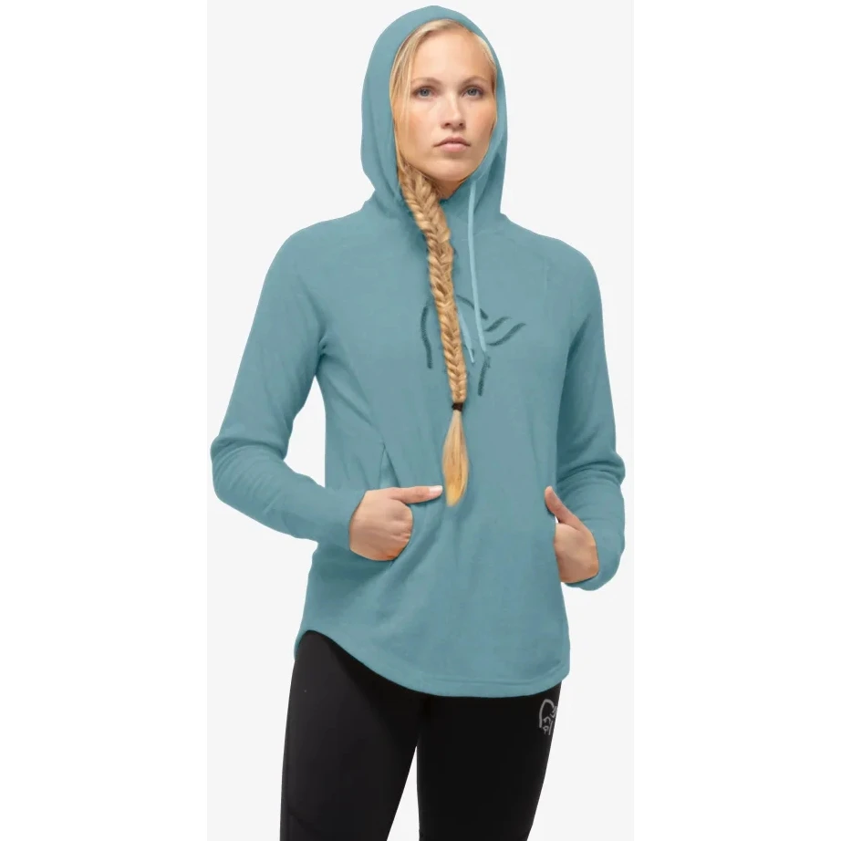 Norrona Pull à Capuche Femme - Warm2 Hood - Tourmaline Melange 3 Norrona Pull à Capuche Femme - Warm2 Hood - Tourmaline Melange – Image 3